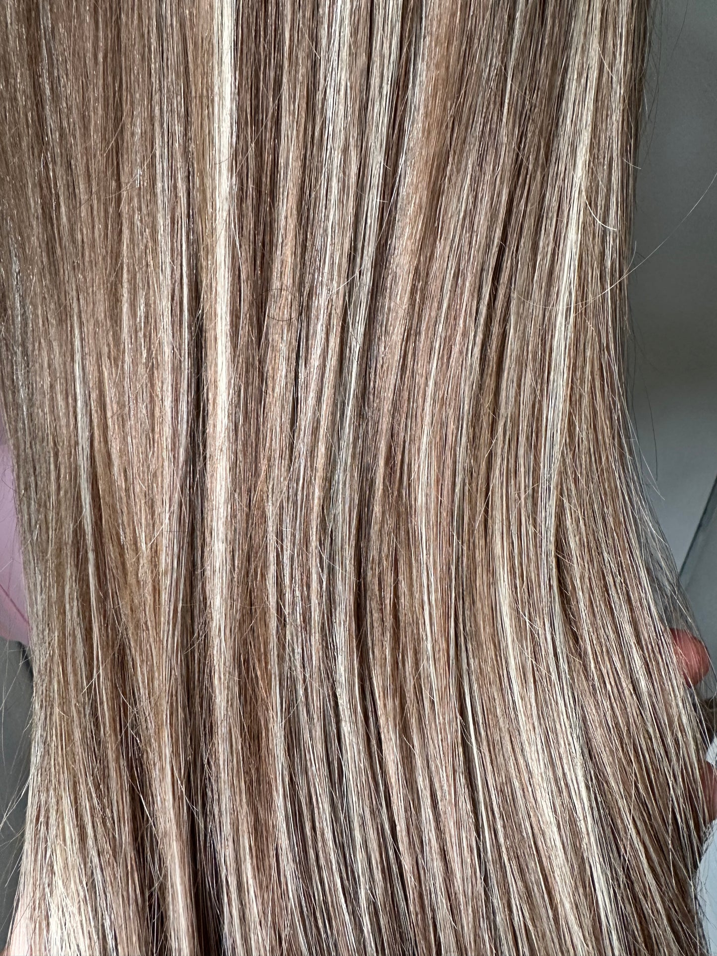 Peluca de Cabello Humano 100% - Miel & Platinum Money Piece (50 cm) MELISA