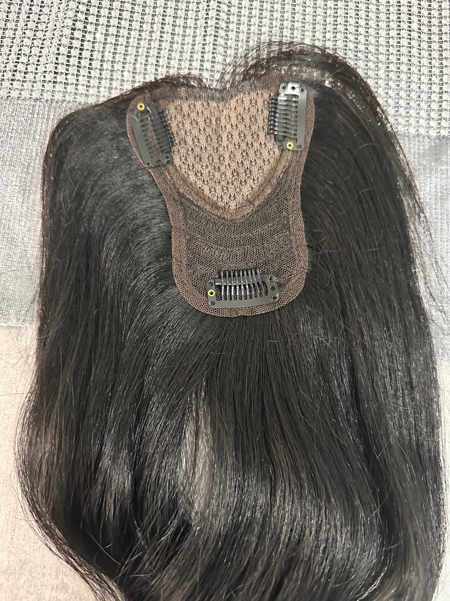 Topper de Cabello Humano Natural – Cobertura y Volumen (25 cm)