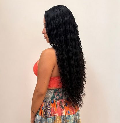Peluca Ondas Suaves Negra - 13x6 - EXTRA LARGA 80CM (32”) ADRIANA