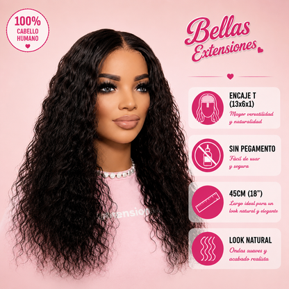 Peluca Deep Wave "Glueless" - Encaje en T (45 cm) PAOLA