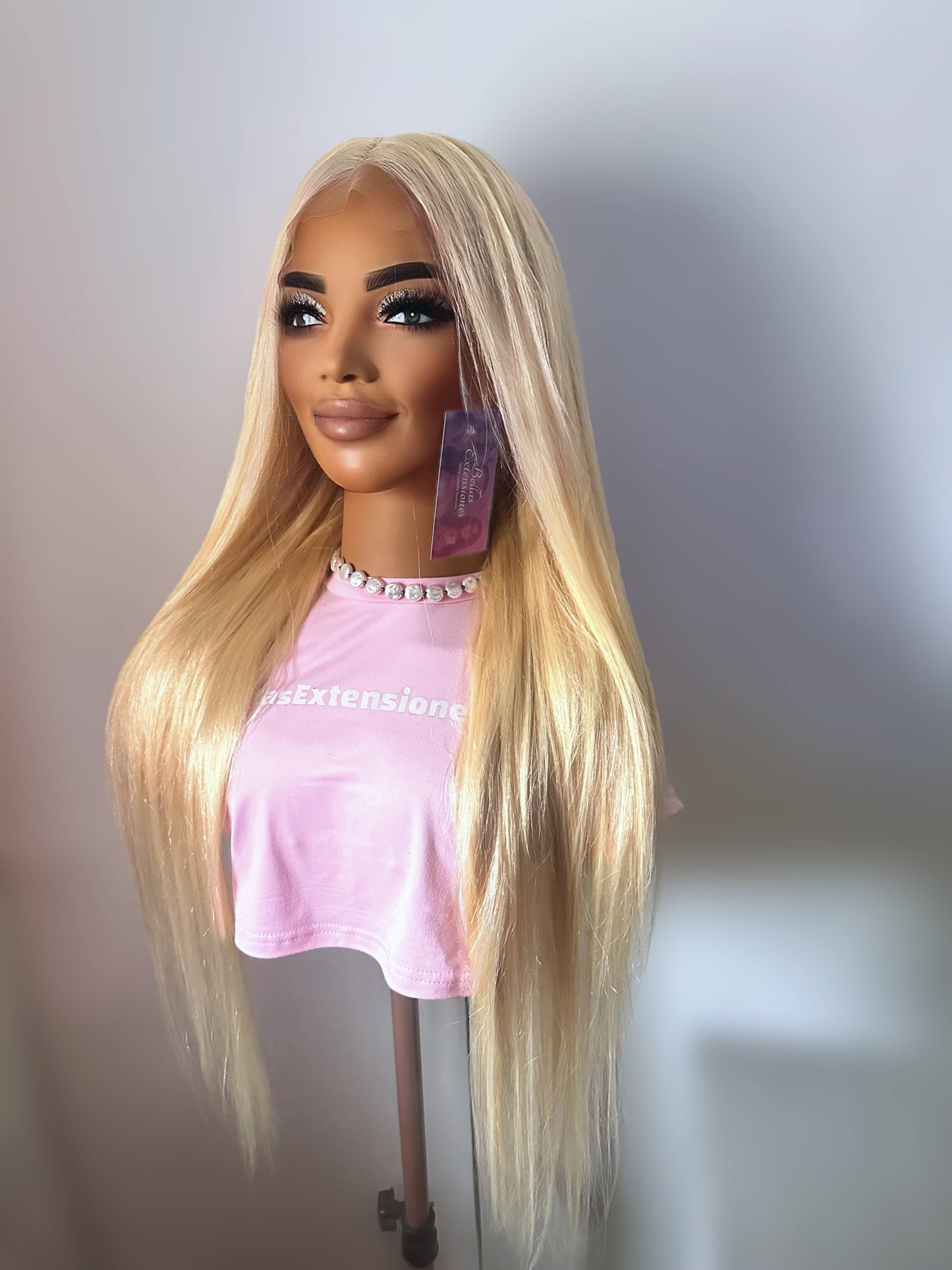 Peluca de Cabello Humano 13x4 Lace Front - Rubio Platino Premium (80 cm) JENNIFER