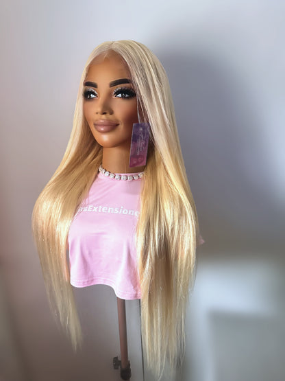 Peluca de Cabello Humano 13x4 Lace Front - Rubio Platino Premium (80 cm) JENNIFER