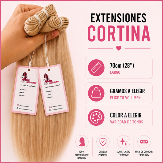 Extensiones Cortina Liso 70cm