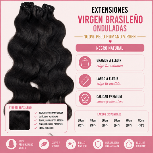 Extensiones Cortina Ondulado VIRGEN BRASILEÑO