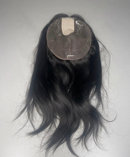 Topper de Cabello Humano Volumen y Naturalidad Instantánea base de SEDA (40cm)