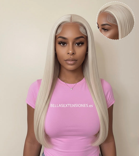 Peluca de Pelo Humano Color 613 – Encaje 6x9 Sin Pegamento – 20” (50 cm) Helen