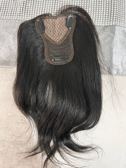 Topper de Cabello Humano Natural – Cobertura y Volumen (25 cm)