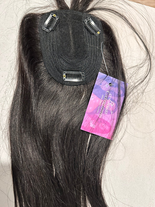 Topper Capilar Premium – Pelo 100% Humano (Negro Natural) 40-45cm