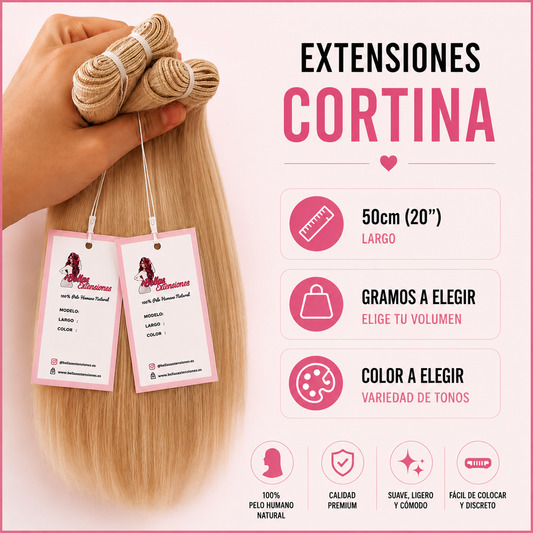 Extensiones Cortina Liso 50cm