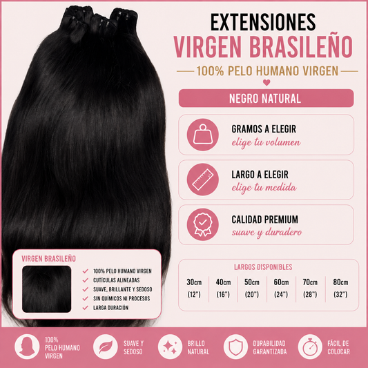 Extensiones Cortina Liso VIRGEN BRASILEÑO