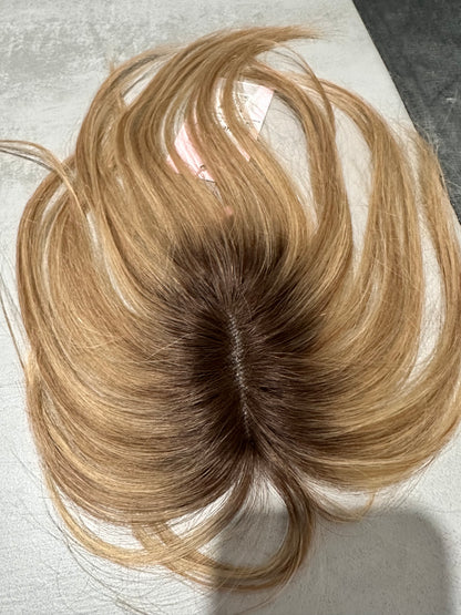 Topper Con Clips Pelo Humano Con Raíz y Mechas Flequillo En cortina