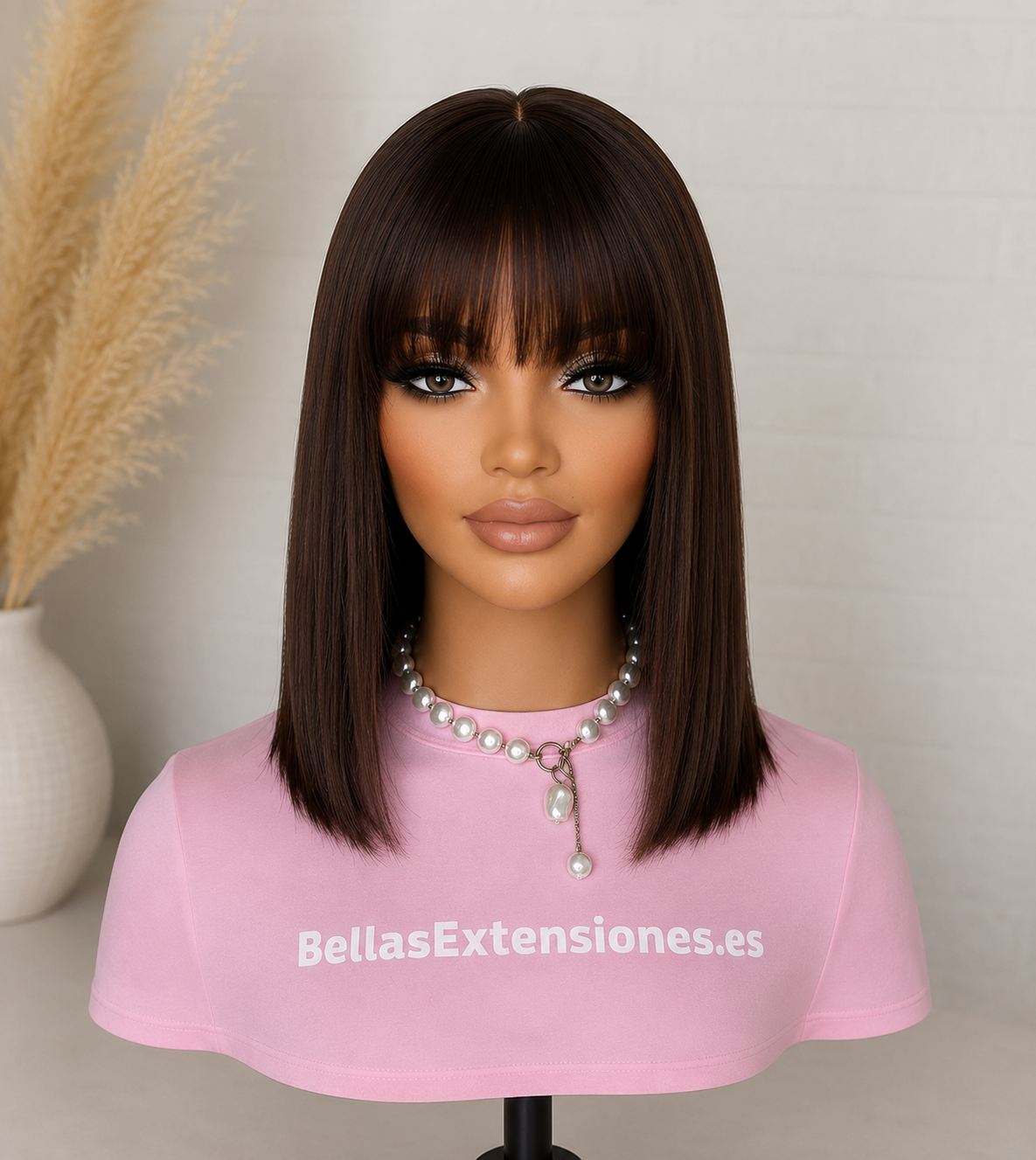 Peluca Human Hair Bob con Flequillo – 30cm (12") RAQUEL
