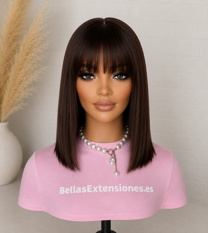 Peluca Human Hair Bob con Flequillo – 30cm (12") RAQUEL