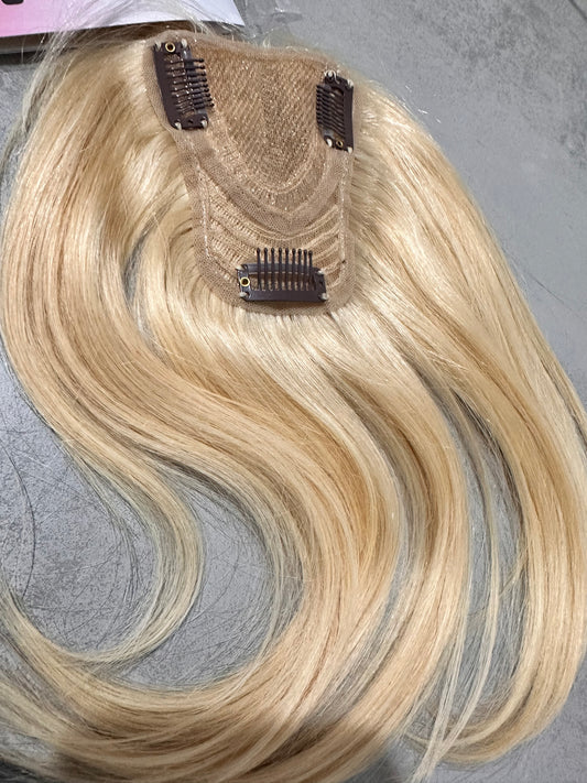 Topper Capilar de Cabello Humano – Rubio Platino (25 cm)