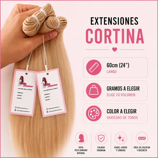 Extensiones Cortina Liso 60cm