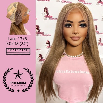 Peluca Lace Front 13x6 de Pelo Humano - Tono Rubio Nude Natural (60cm)