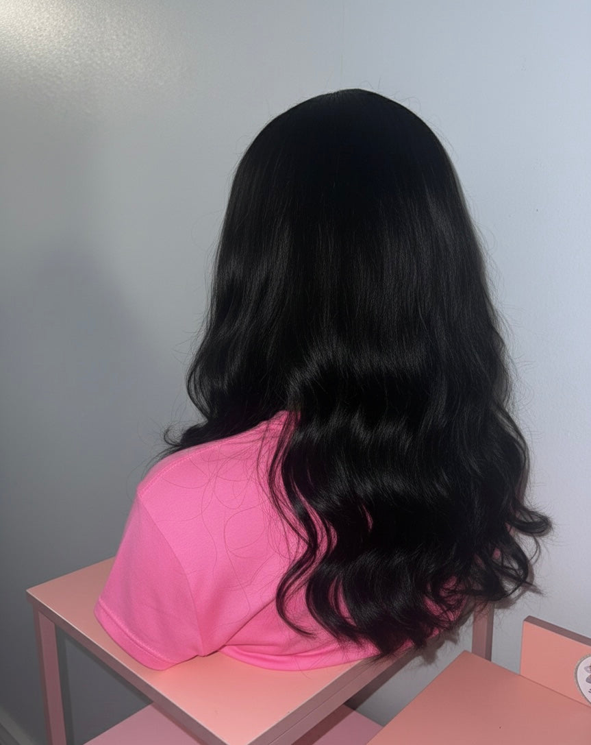 Peluca de Pelo Humano - Ondas Suaves (Color 1B) 5x5 - ATHENEA