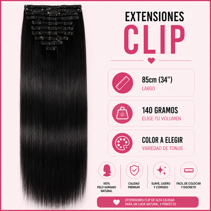 Extensiones Clip Liso Extra Largas 85cm - 140g
