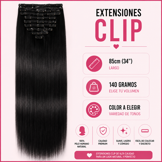 Extensiones Clip Liso Extra Largas 85cm - 140g