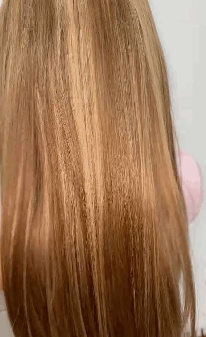 Peluca Lace Front 13x6 - Castaño Iluminado con Mechas Rubias (65 cm)