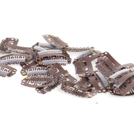 Clips - Peinetas Para Extensiones Marrón Oscuro