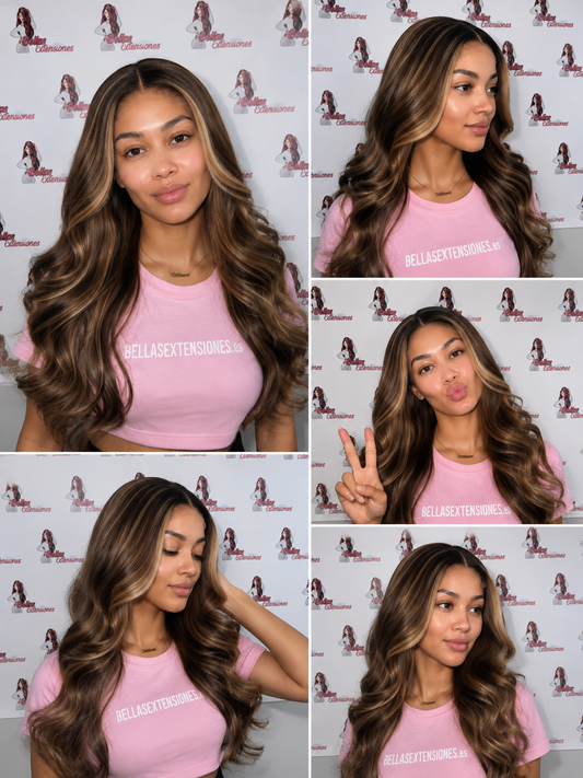 Peluca Pelo Humano Mechas Balayage – 13×4 – 55cm (22”) Premium - JULIA