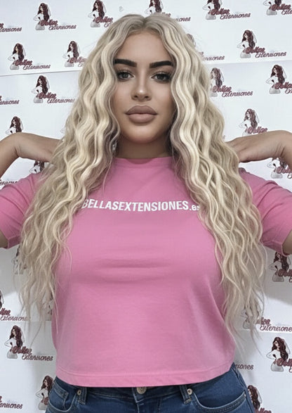 Peluca rubia balayage sin pegamento natural 